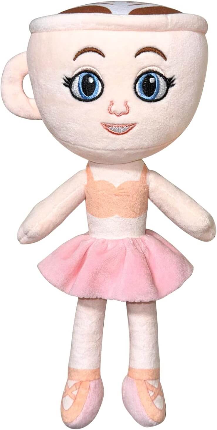 Soft plush toy of Italian Brainrot Ballerina Cappuccina character with detailed design and quality craftsmanship