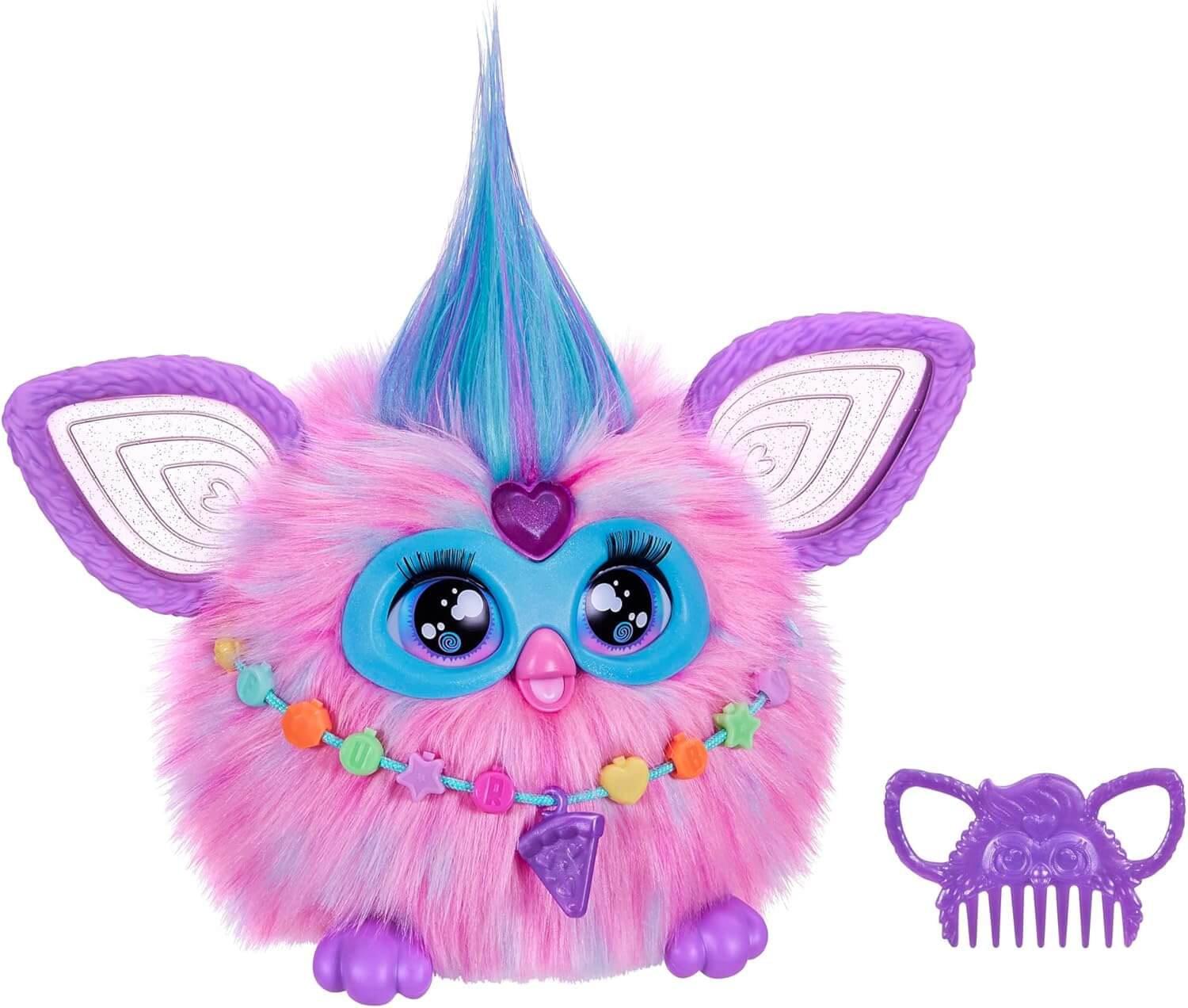 Furby Cotton Candy interactive plush toy with pink fuzzy exterior and large eyes